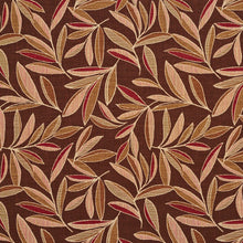Load image into Gallery viewer, Essentials Leaves Upholstery Fabric Burgundy Brown Beige / Adobe