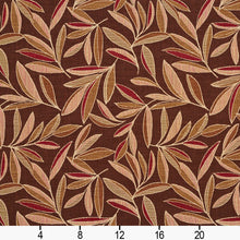 Load image into Gallery viewer, Essentials Leaves Upholstery Fabric Burgundy Brown Beige / Adobe