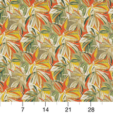 Load image into Gallery viewer, Essentials Outdoor Stain Resistant Leaves Upholstery Drapery Fabric Coral Yellow Green / Hula