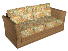 Load image into Gallery viewer, Essentials Outdoor Stain Resistant Leaves Upholstery Drapery Fabric Coral Yellow Green / Hula
