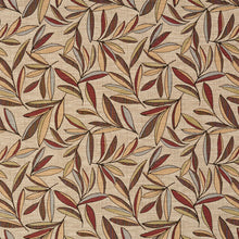 Load image into Gallery viewer, Essentials Leaves Upholstery Fabric Cream Burgundy Gray / Veranda