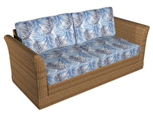 Load image into Gallery viewer, Essentials Outdoor Stain Resistant Leaves Upholstery Drapery Fabric Navy Blue / Ocean Breeze