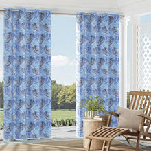 Load image into Gallery viewer, Essentials Outdoor Stain Resistant Leaves Upholstery Drapery Fabric Navy Blue / Ocean Breeze