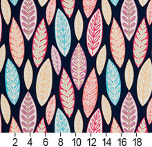 Load image into Gallery viewer, Essentials Drapery Upholstery Leaves Fabric / Navy Red Yellow Blue