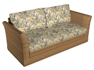 Essentials Outdoor Stain Resistant Leaves Upholstery Drapery Fabric Yellow Gray White / Captiva
