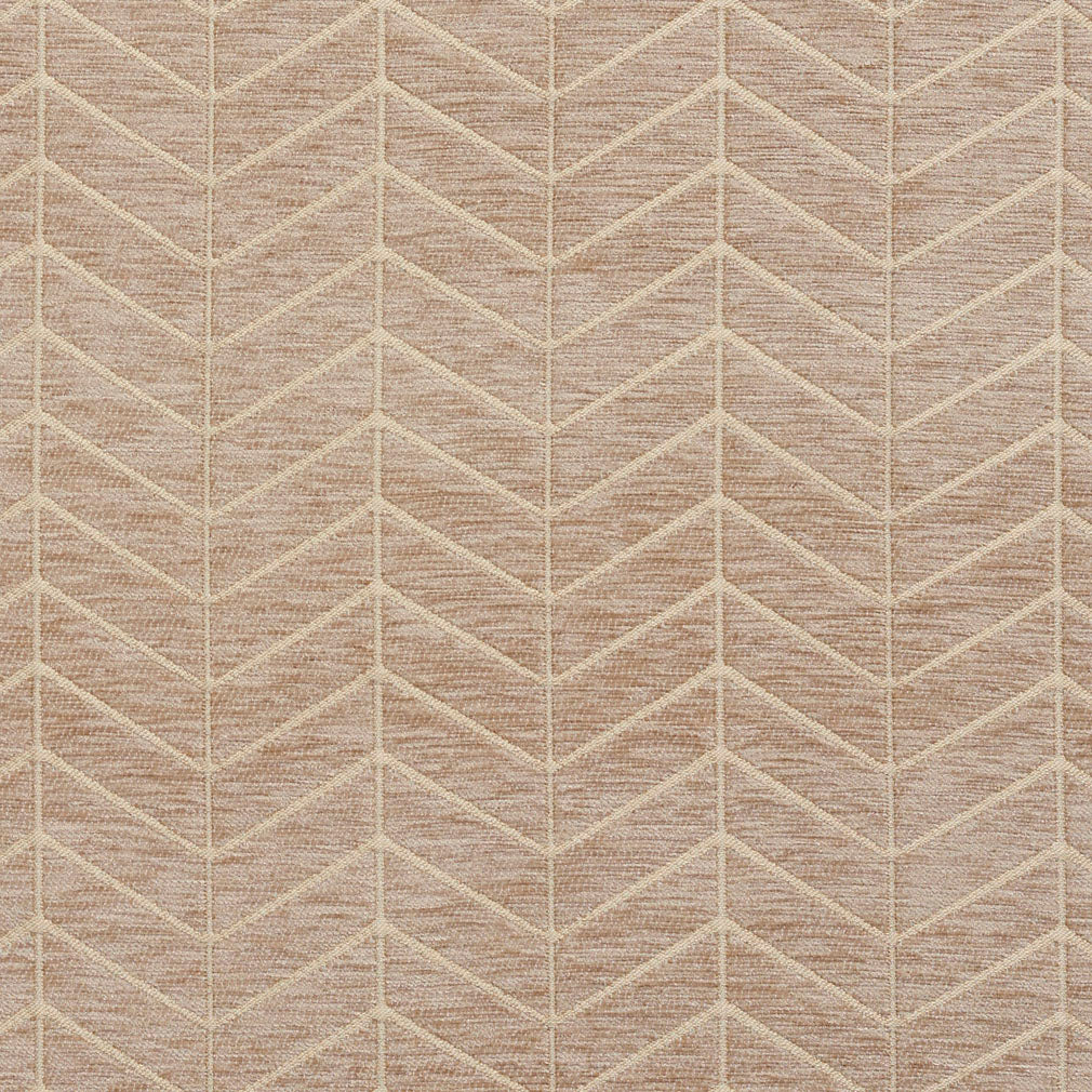 Essentials Chenille Light Brown Cream Geometric Zig Zag Chevron Upholstery Fabric