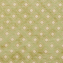 Load image into Gallery viewer, Essentials Chenille Light Olive Cream Geometric Diamond Upholstery Fabric