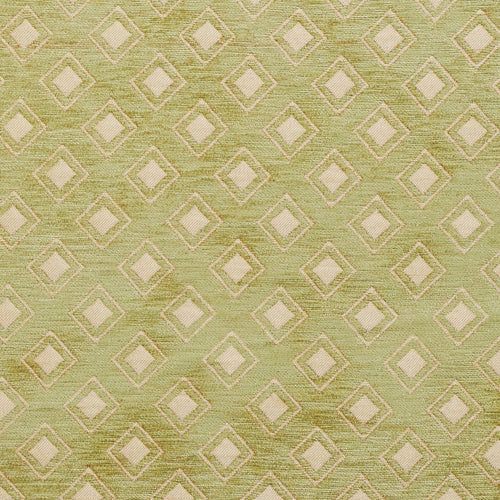 Essentials Chenille Light Olive Cream Geometric Diamond Upholstery Fabric