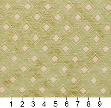 Load image into Gallery viewer, Essentials Chenille Light Olive Cream Geometric Diamond Upholstery Fabric