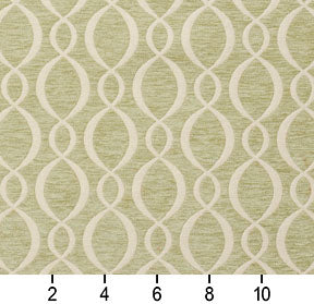 Essentials Chenille Light Olive Cream Oval Trellis Upholstery Fabric