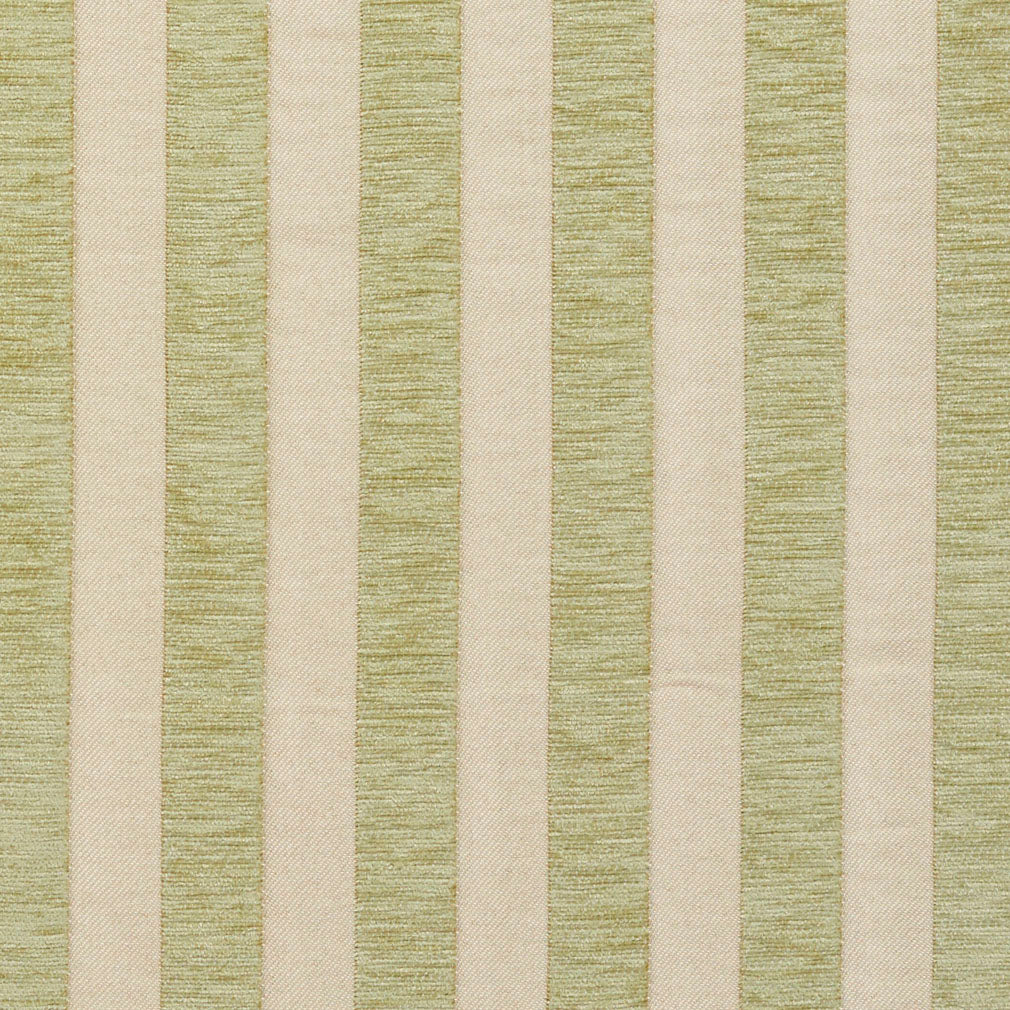 Essentials Chenille Light Olive Cream Stripe Upholstery Fabric