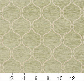 Essentials Chenille Light Olive Cream Geometric Trellis Upholstery Fabric