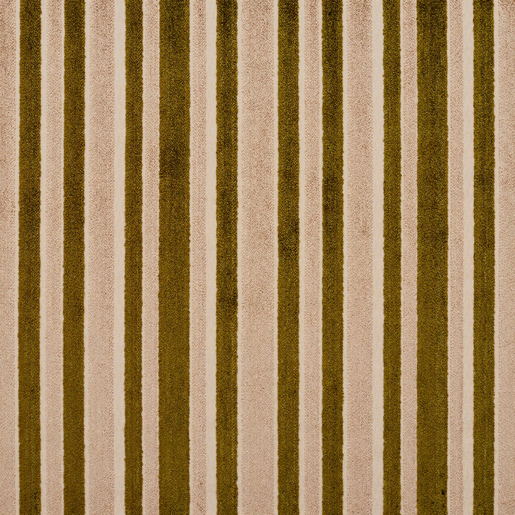 Essentials Cut Velvet Lime Beige Ivory Stripe Upholstery Drapery Fabric
