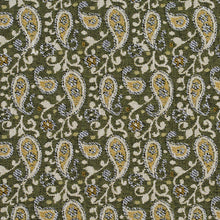 Load image into Gallery viewer, Essentials Lime Beige Yellow White Upholstery Fabric / Spring Paisley