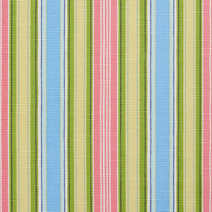 Essentials Lime Pink Aqua Blue White Stripe Upholstery Drapery Fabric