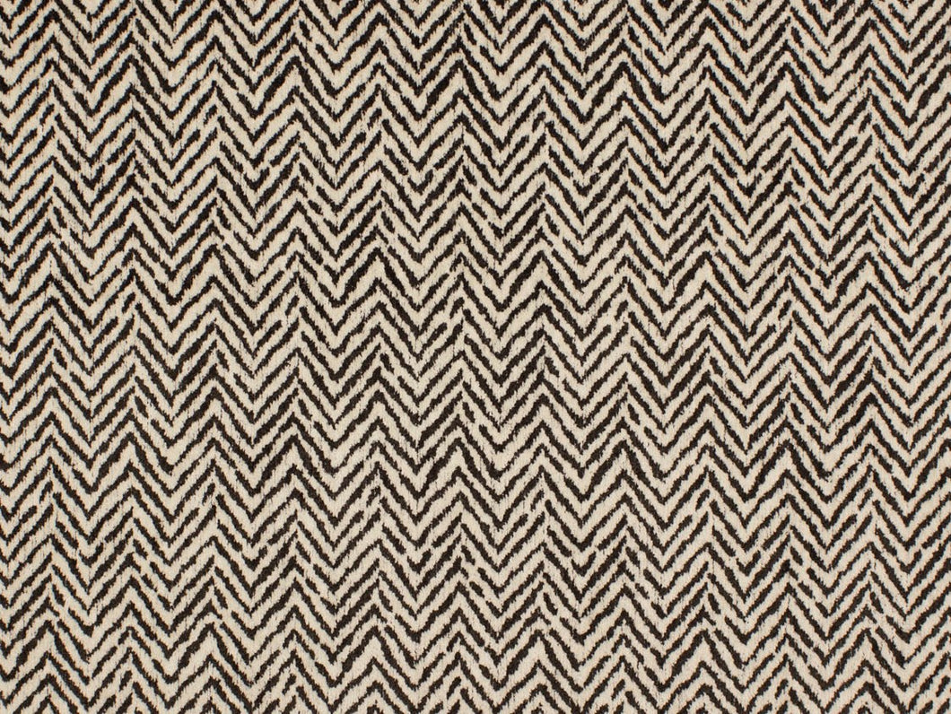 2 Yds Min Black Off White Herringbone Chenille Animal Pattern Upholstery Fabric
