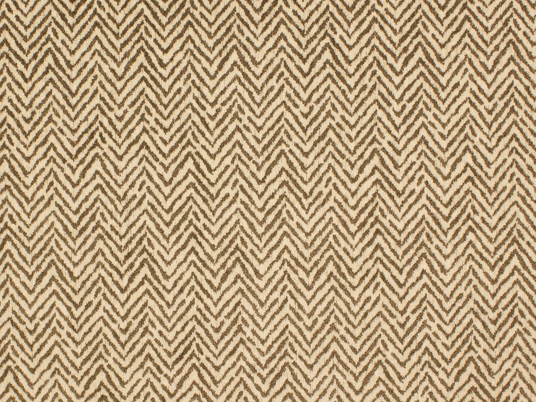 2 Yds Min Cream Mocha Brown Herringbone Chenille Animal Pattern Upholstery Fabric