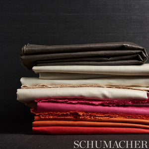 SCHUMACHER LANGE GLAZED LINEN FABRIC / ESPRESSO
