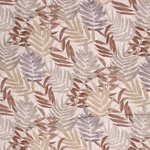 Botanical Tropical Cotton Upholstery Drapery Fabric Mauve Gray / Tropique RMIL1