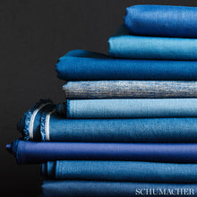 Load image into Gallery viewer, SCHUMACHER LANGE GLAZED LINEN FABRIC / NAVY