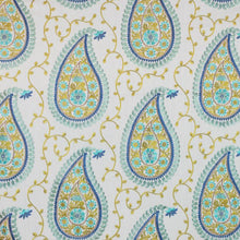 Load image into Gallery viewer, Embroidered Drapery Fabric Paisley Ivory Blue Green Beige Brown / RMIL13