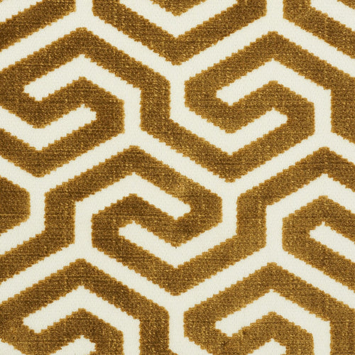 SCHUMACHER MING FRET VELVET FABRIC 73102 / BRONZE