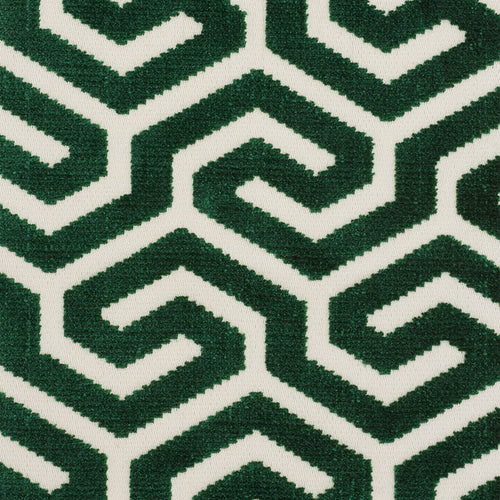 SCHUMACHER MING FRET VELVET FABRIC 73103 / EMERALD
