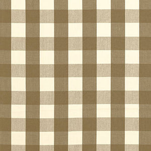 SCHUMACHER CAMDEN COTTON CHECK FABRIC 63040 / MOCHA