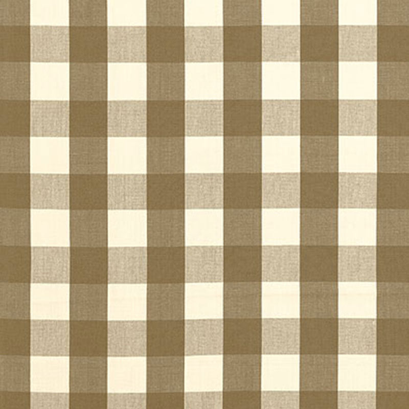 SCHUMACHER CAMDEN COTTON CHECK FABRIC 63040 / MOCHA
