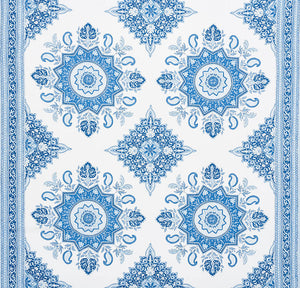 SCHUMACHER MONTECITO MEDALLION FABRIC / INDIGO