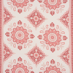 SCHUMACHER MONTECITO MEDALLION FABRIC / FADED RED