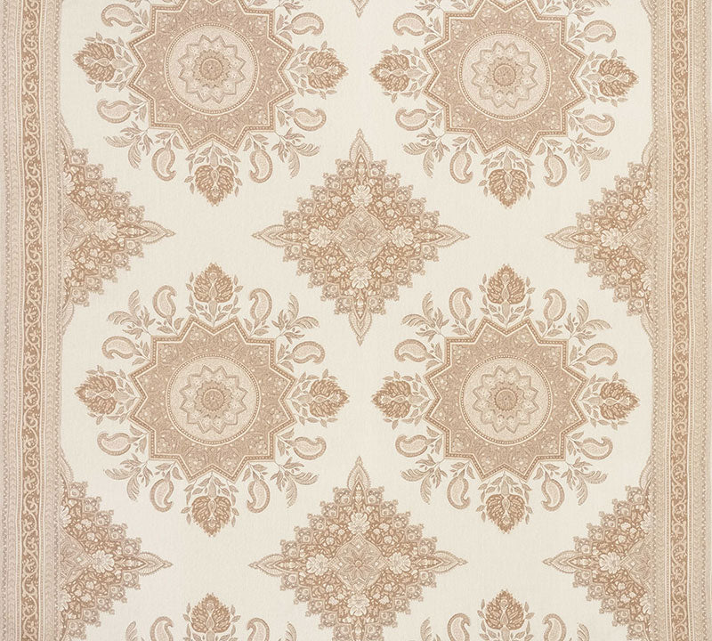 SCHUMACHER MONTECITO MEDALLION FABRIC / NEUTRAL