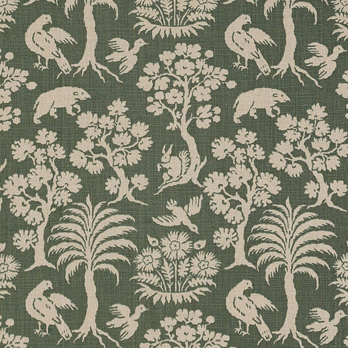 SCHUMACHER WOODLAND SILHOUETTE FABRIC / MOSS