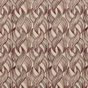 Essentials Maroon Black Coral Gray Beige Chain Upholstery Fabric / Wine
