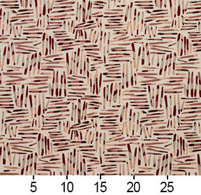 Essentials Maroon Mauve Coral Gray Ivory Abstract Upholstery Fabric / Wine Tally