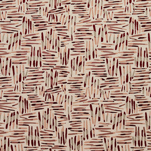 Essentials Maroon Mauve Coral Gray Ivory Abstract Upholstery Fabric / Wine Tally