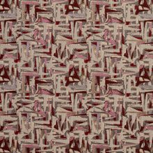 Load image into Gallery viewer, Essentials Maroon Red Pink Mauve Gray Tan Upholstery Fabric / Wine Abstract
