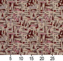 Load image into Gallery viewer, Essentials Maroon Red Pink Mauve Gray Tan Upholstery Fabric / Wine Abstract