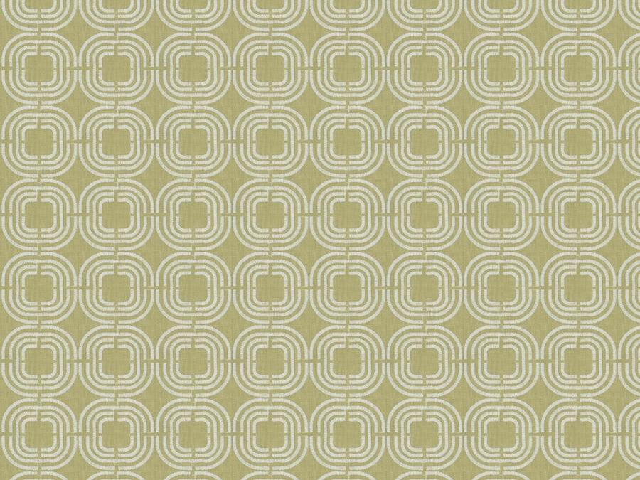 Cotton Green Beige Geometric Art Deco Embroidered Drapery Fabric