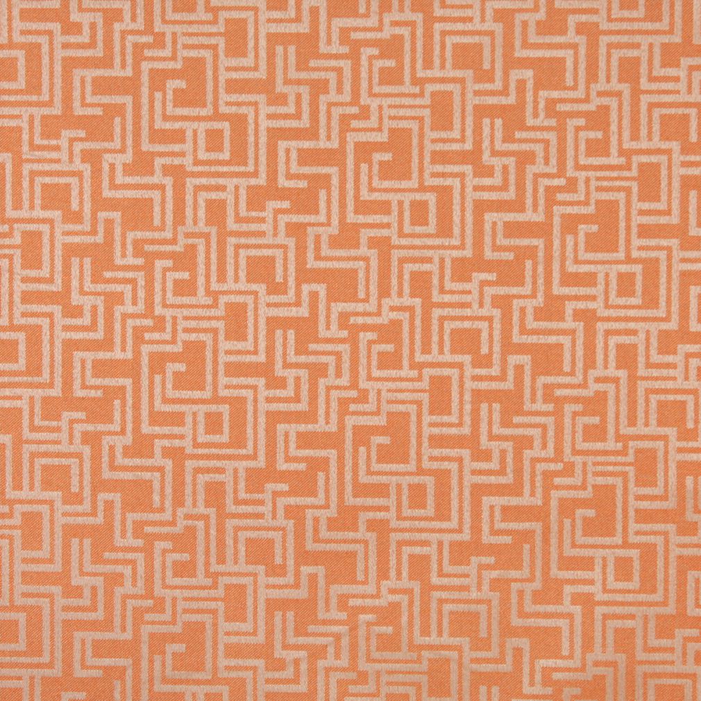 Essentials Indoor Outdoor Upholstery Drapery Maze Fabric Coral / Nectar Geometric