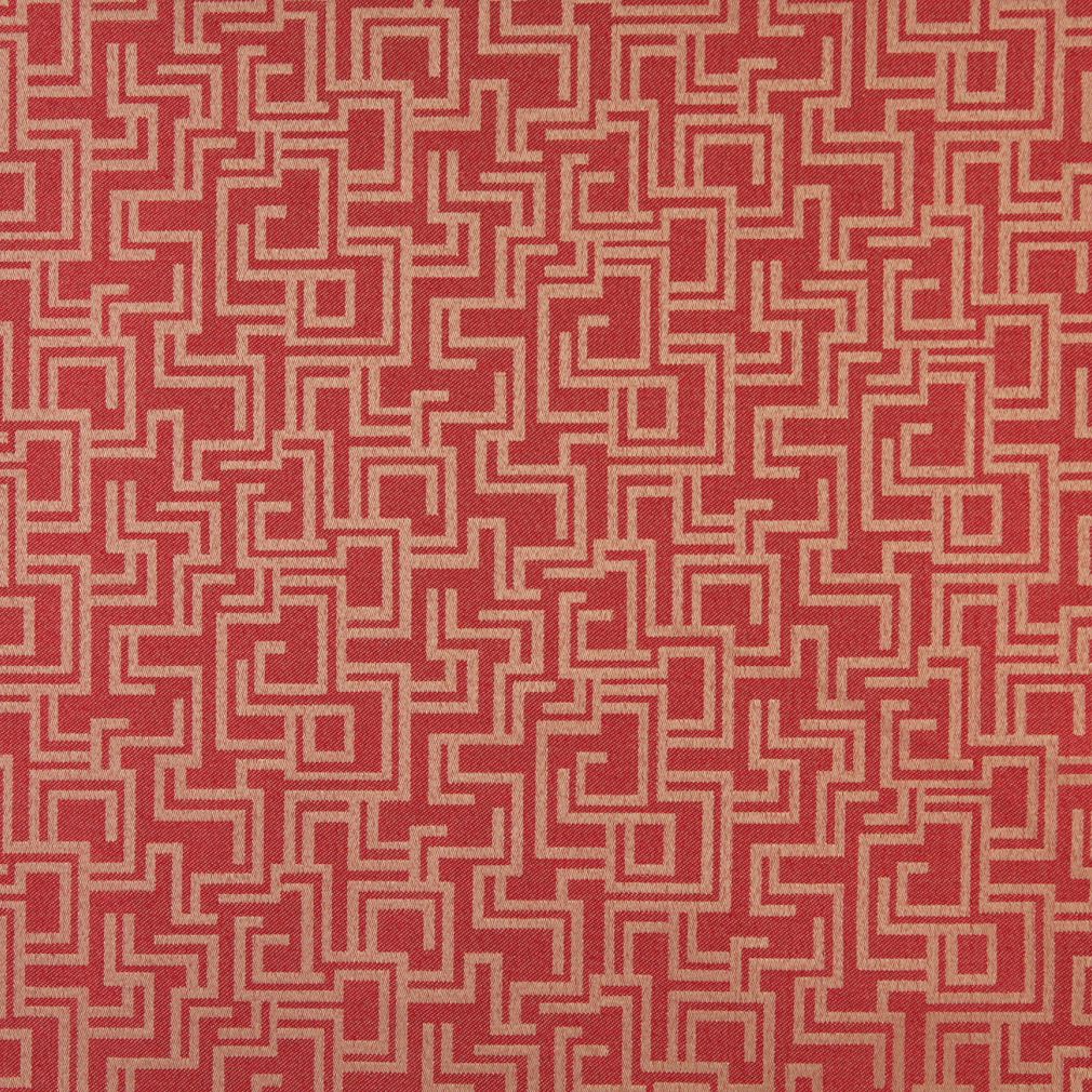Essentials Indoor Outdoor Upholstery Drapery Maze Fabric Red / Ruby Geometric