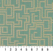 Load image into Gallery viewer, Essentials Indoor Outdoor Upholstery Drapery Maze Fabric Turquoise / Seafoam Geometric
