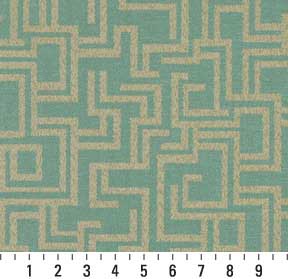 Essentials Indoor Outdoor Upholstery Drapery Maze Fabric Turquoise / Seafoam Geometric