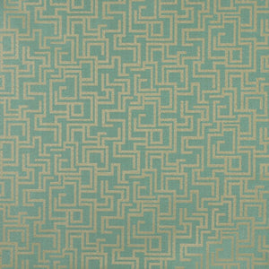 Essentials Indoor Outdoor Upholstery Drapery Maze Fabric Turquoise / Seafoam Geometric