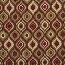 Load image into Gallery viewer, Essentials Medallion Upholstery Fabric Burgundy Brown Beige / Adobe Lantern