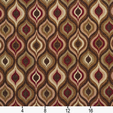 Load image into Gallery viewer, Essentials Medallion Upholstery Fabric Burgundy Brown Beige / Adobe Lantern