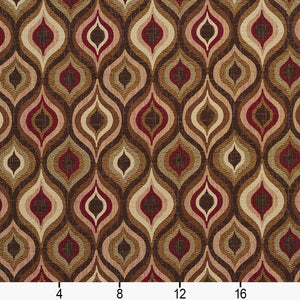 Essentials Medallion Upholstery Fabric Burgundy Brown Beige / Adobe Lantern