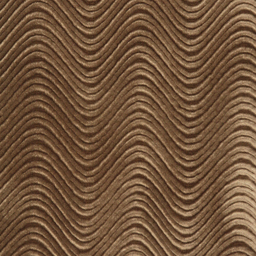 Essentials Velvet Upholstery Serpentine Stripes Fabric / Mocha Swirl