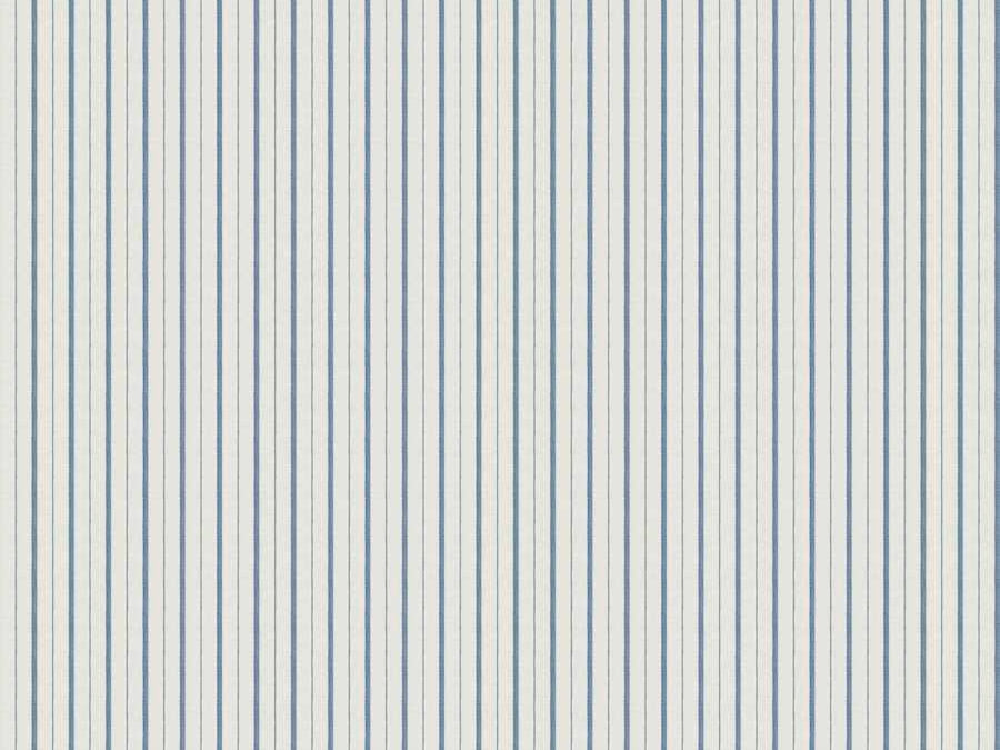 Cotton Cream French Blue Ticking Stripe Upholstery Drapery Fabric