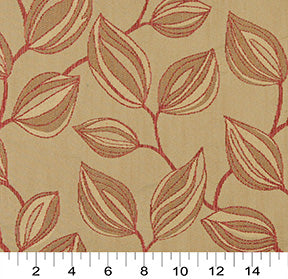 Essentials Cityscapes Mustard Sienna Botanical Leaf Pattern Upholstery Fabric